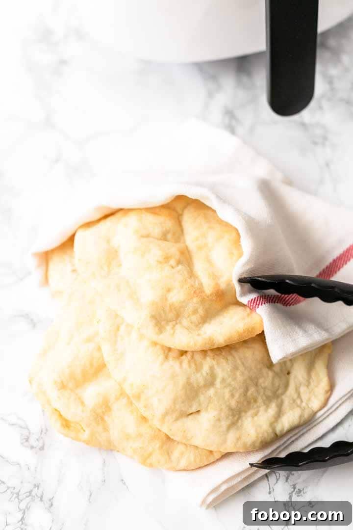 Crispy Air Fryer Flatbread Recipe in Minutes 8 Flatbreads in an Air Fryer or stacked.