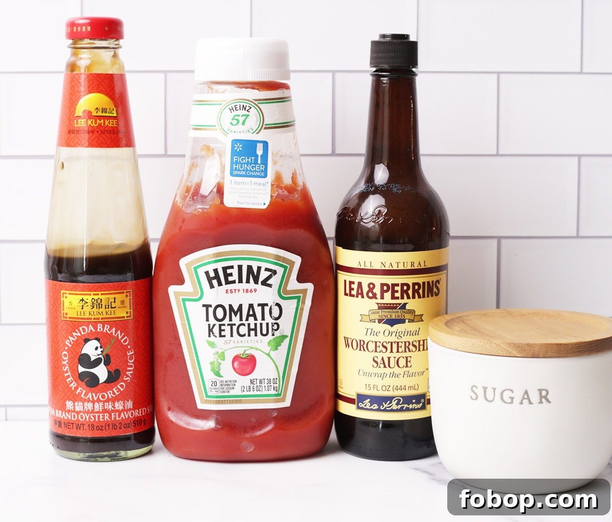 Ingredients for making katsu sauce.