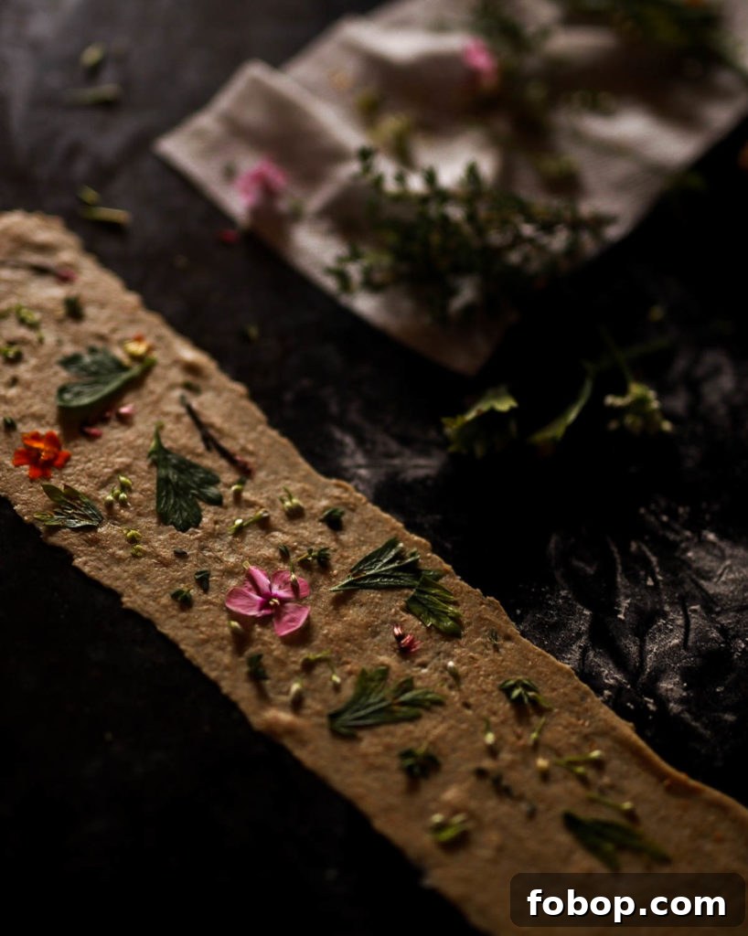 Herbed Sourdough Discard Crackers with Edible Flowers 2 img 749 1