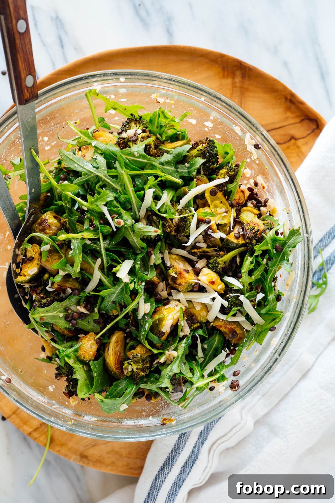 Lemony Roasted Broccoli, Arugula & Lentil Salad Recipe 2 brussels, broccoli and lentil salad recipe