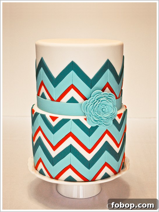 Chevron Cake for BRIDES Magazine Chevron Cake for BRIDES Magazine
