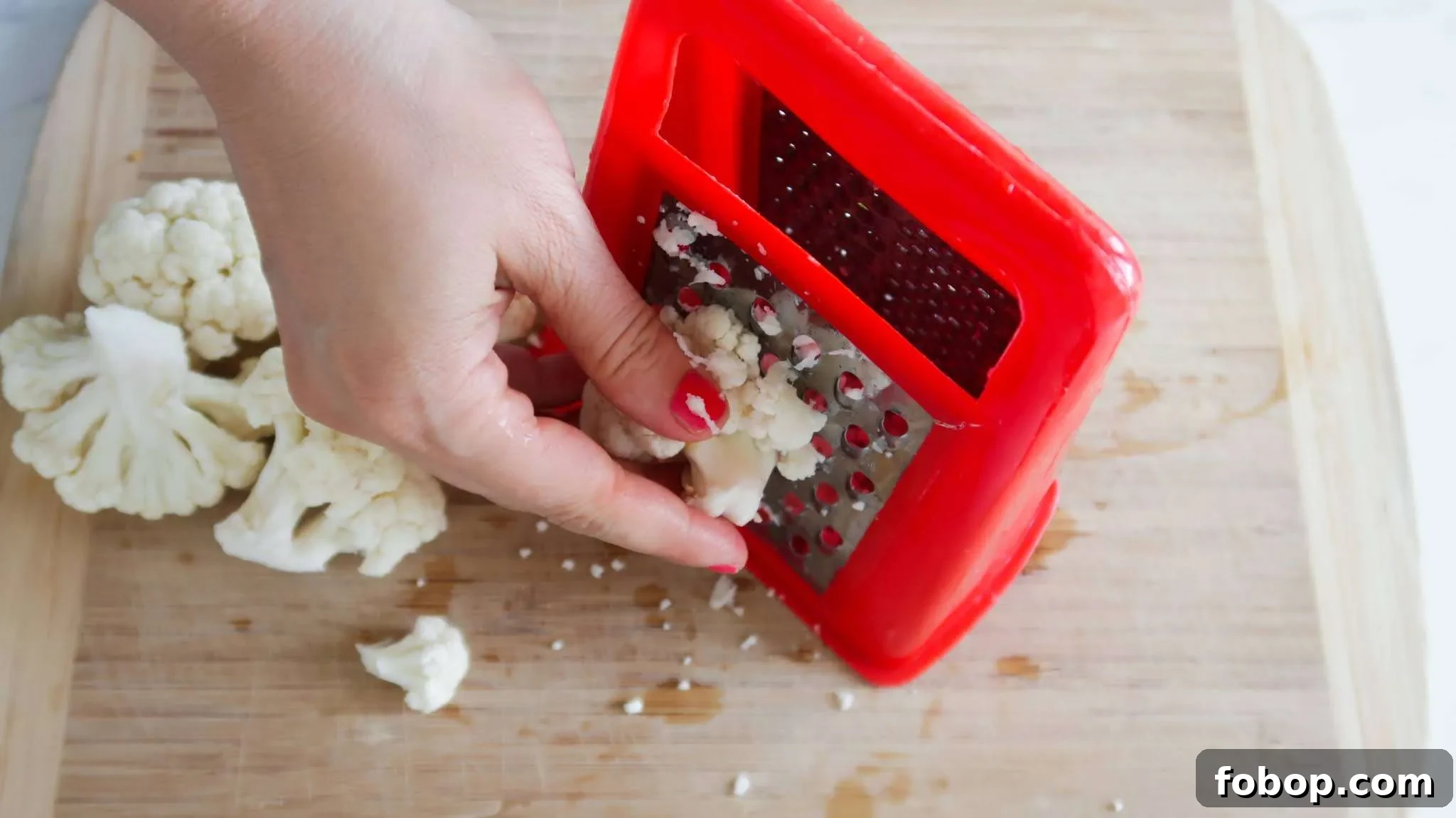 How to Make Cauliflower Rice: Simple Homemade Recipe 4 cauliflower with grater