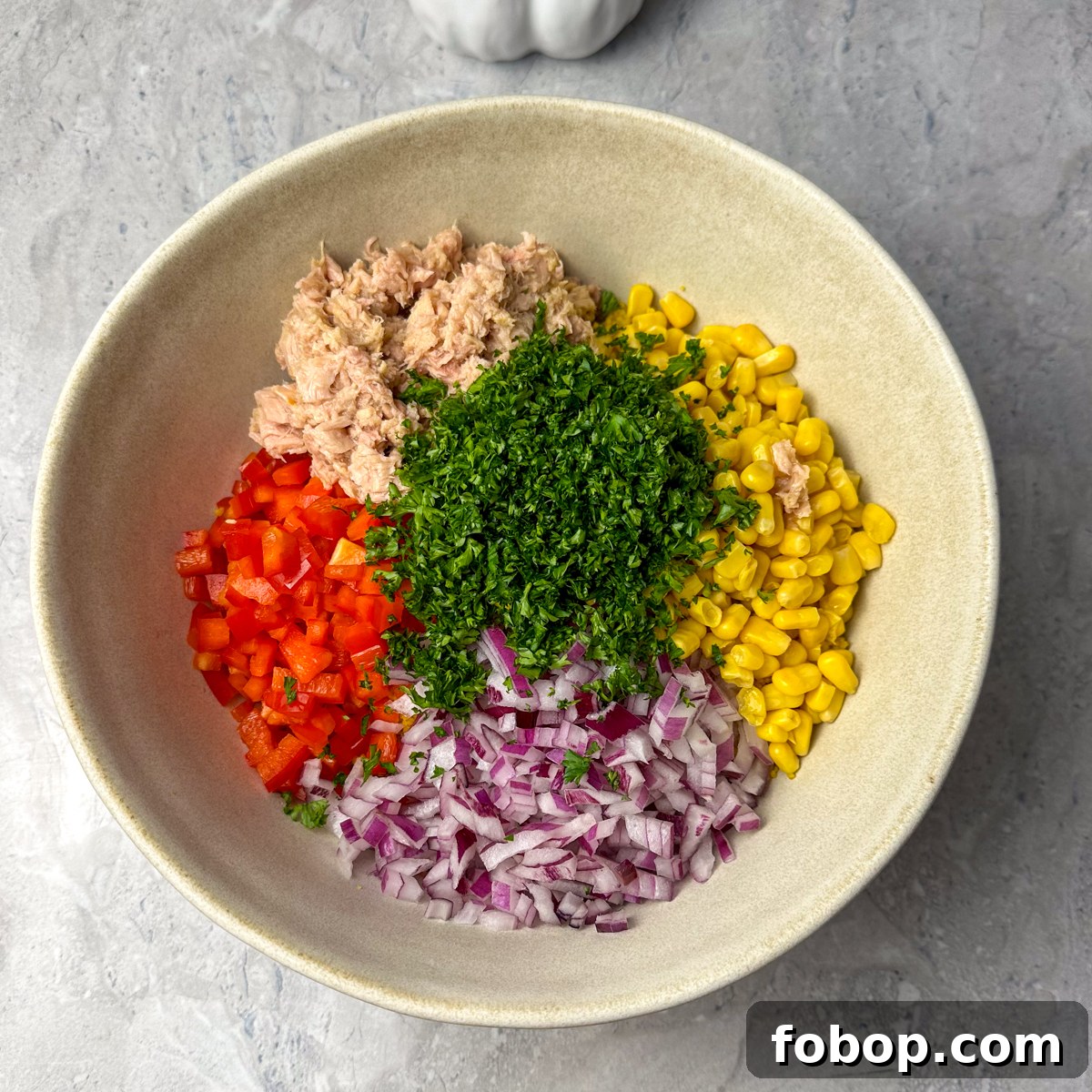 Add all toppings for the salad!