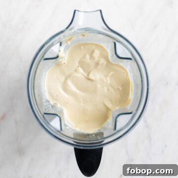 Smooth tofu egg mixture in a blender.