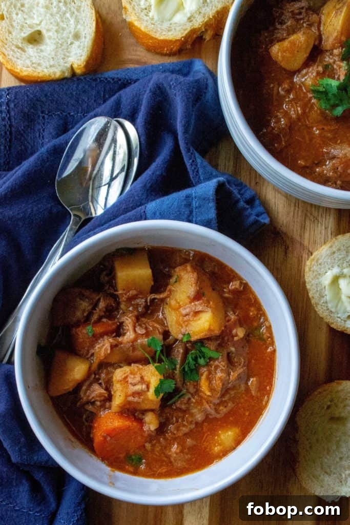 Easy Slow Cooker Beef Stew in a bowl