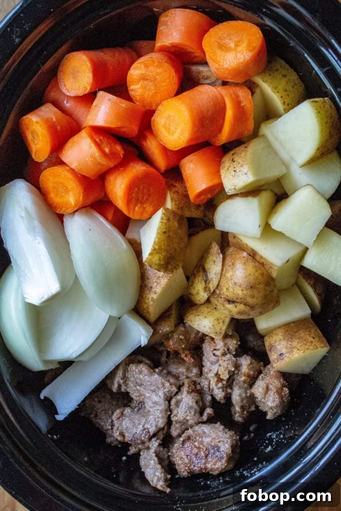 Easy Slow Cooker Beef Stew ingredients