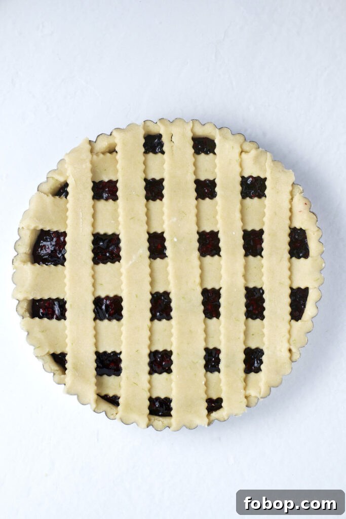 Blackberry Crostata Recipe: Rustic Tart with Fresh Berries 12 unbaked crostata with lattice top