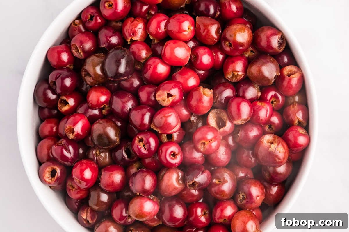 Homemade Cherry Pie Filling for Water Bath Canning: Step-by-Step Guide 4 bowl of cherries with pits removed.
