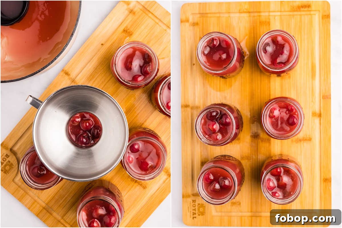 Homemade Cherry Pie Filling for Water Bath Canning: Step-by-Step Guide 9 jars filled with cherry pie filling.