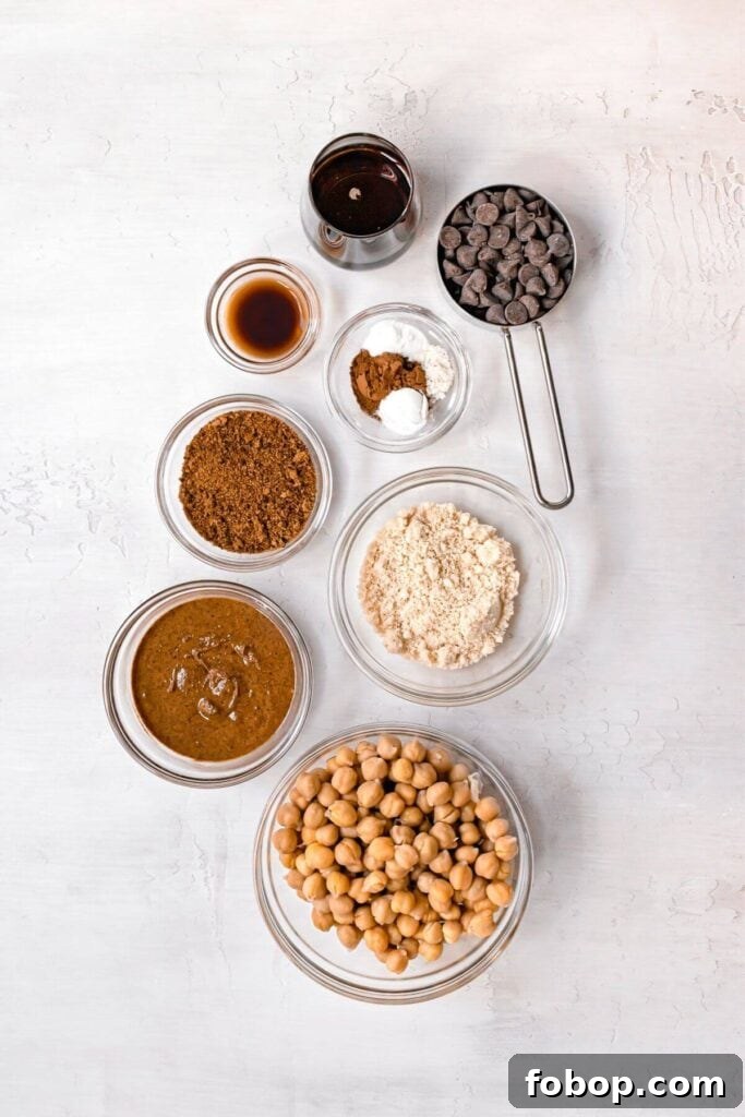 ingredients in vegan chickpea blondies