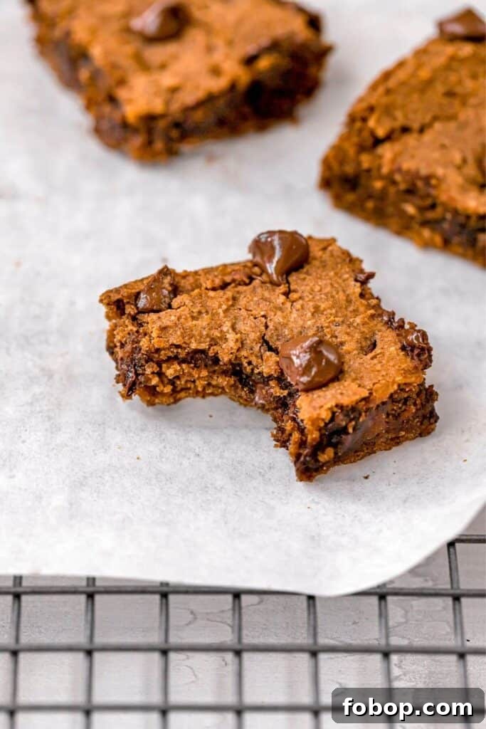 bite shot of a vegan blondie