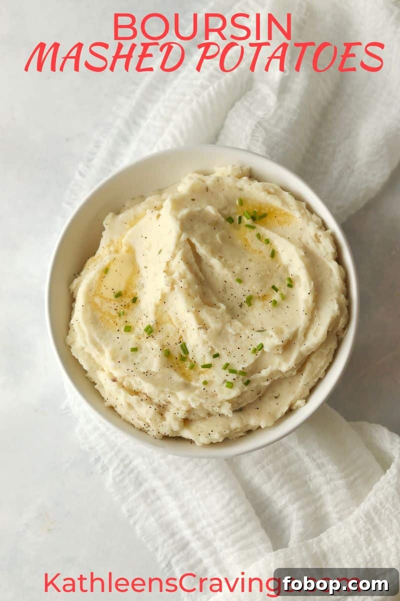 boursin mashed potatoes in a bowl