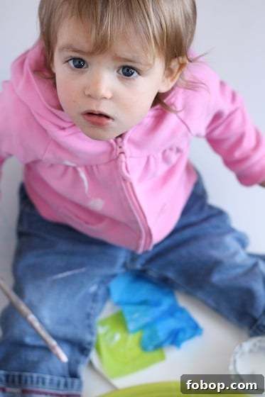 1 year old making her craft