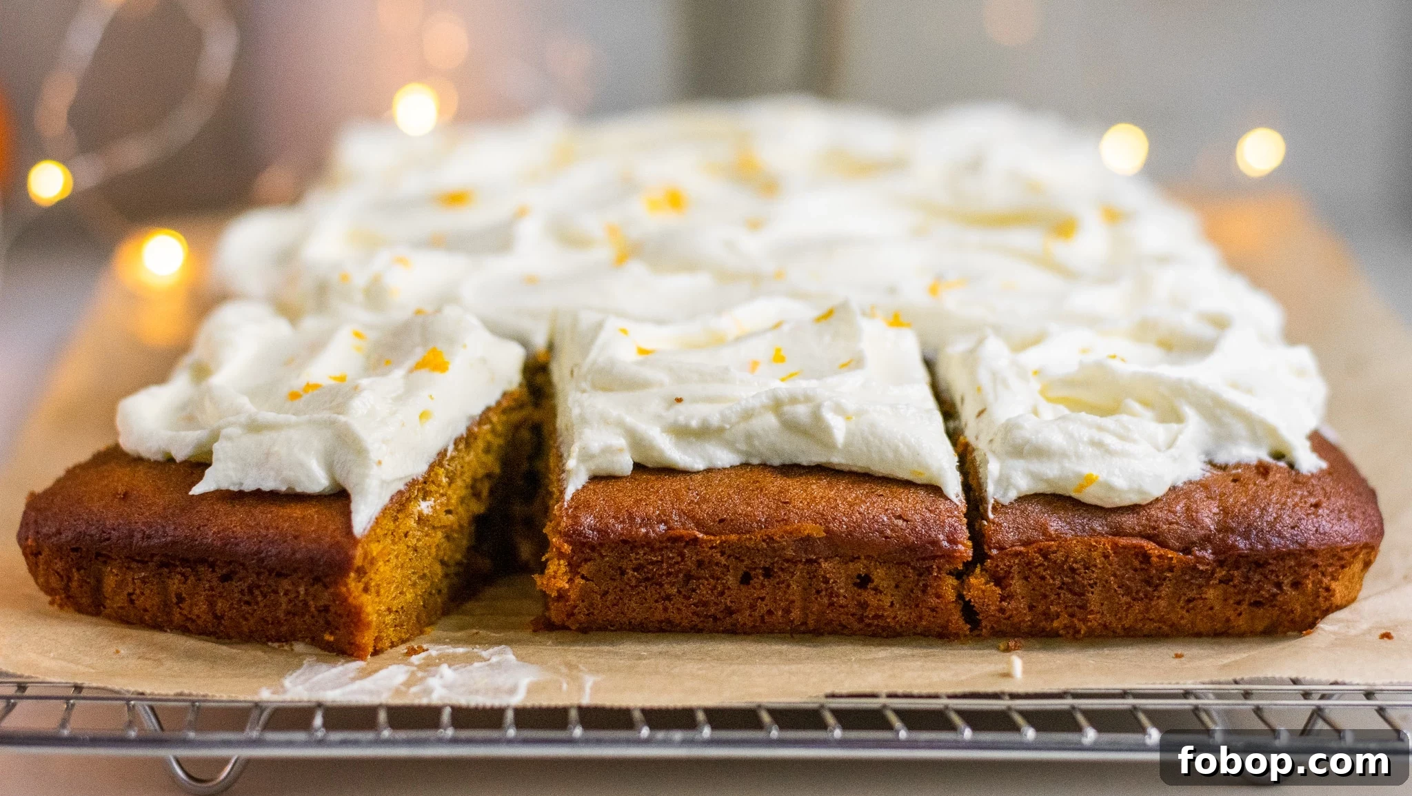 Pumpkin Cake Recipe: Moist Danish Græskarkage (Step-by-Step) 2 A slice of pumpkin cake with cream cheese frosting.