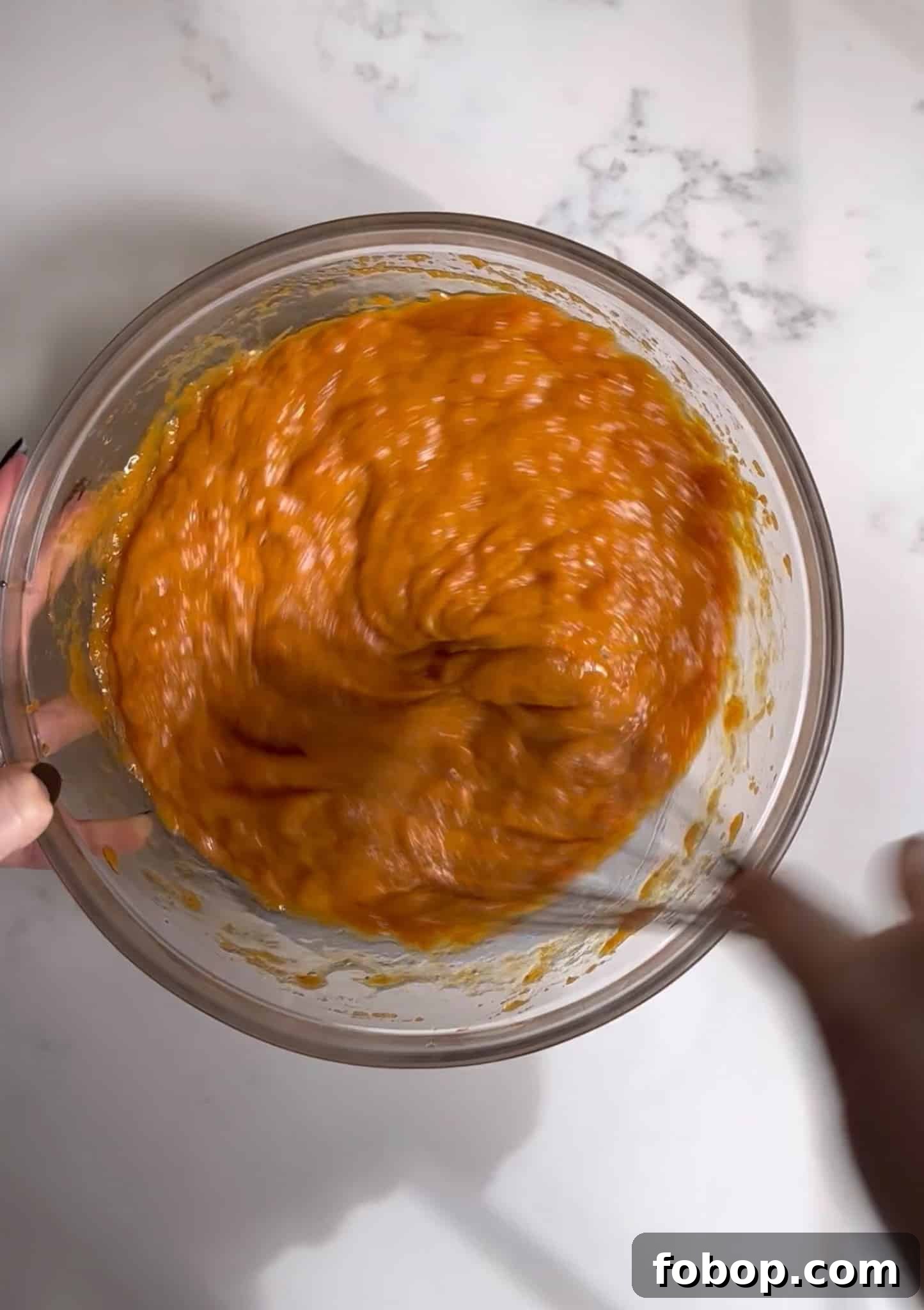 Pumpkin Cake Recipe: Moist Danish Græskarkage (Step-by-Step) 15 Mixing wet ingredients in a bowl.