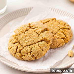 Peanut butter cookies for 2 on a white plate