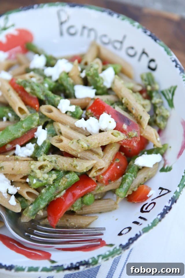 A delicious spring whole wheat pasta dish! Spring Vegetable Pasta with Pesto is bulked up with asparagus, red pepper and peas tossed in a light pesto sauce. Recipe via Aggie's Kitchen A delicious spring whole wheat pasta dish! Spring Vegetable Pasta with Pesto is bulked up with asparagus, red red pepper and peas tossed in a light pesto sauce. Recipe via Aggie's Kitchen