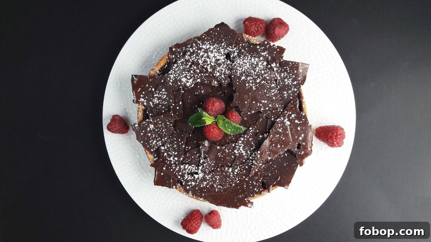 Chocolate Ganache and Raspberry Caramel Shortbread Tart Recipe 5 Chocolate ganache and raspberry caramel shortbread tart
