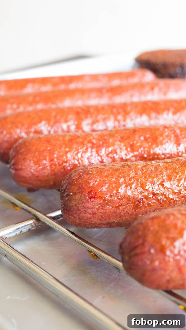 Smoked Hamburgers and Hot Dogs: Classic Backyard Grill Recipe 5 Smoked Hot Dogs on a baking rack.