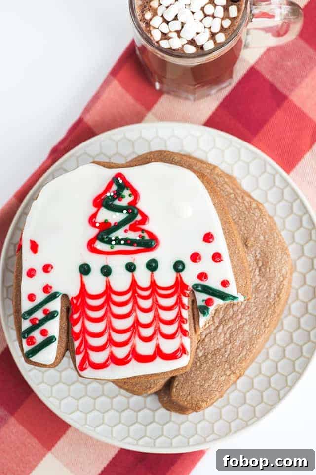 bite taken out of hot cocoa cookies on white plate