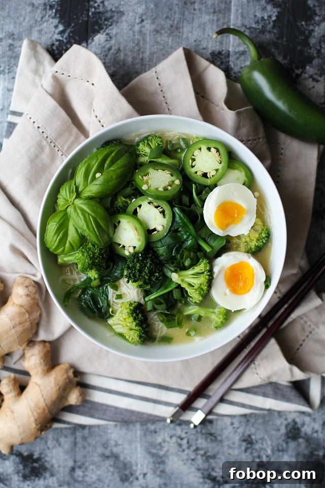 Vegetarian Ramen with Garlic-Ginger Broth | TheRoastedRoot.net #glutenfree #healthy #dinner