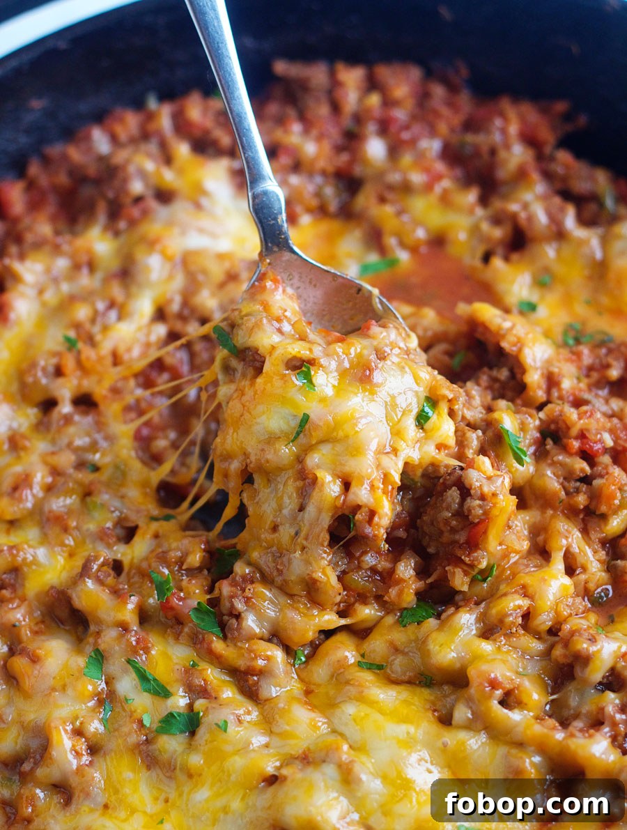 Taco cauliflower rice skillet dinner