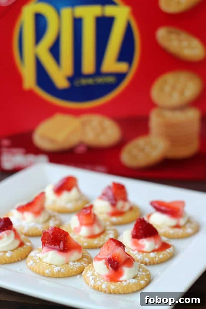 RITZ strawberry cheesecake bites