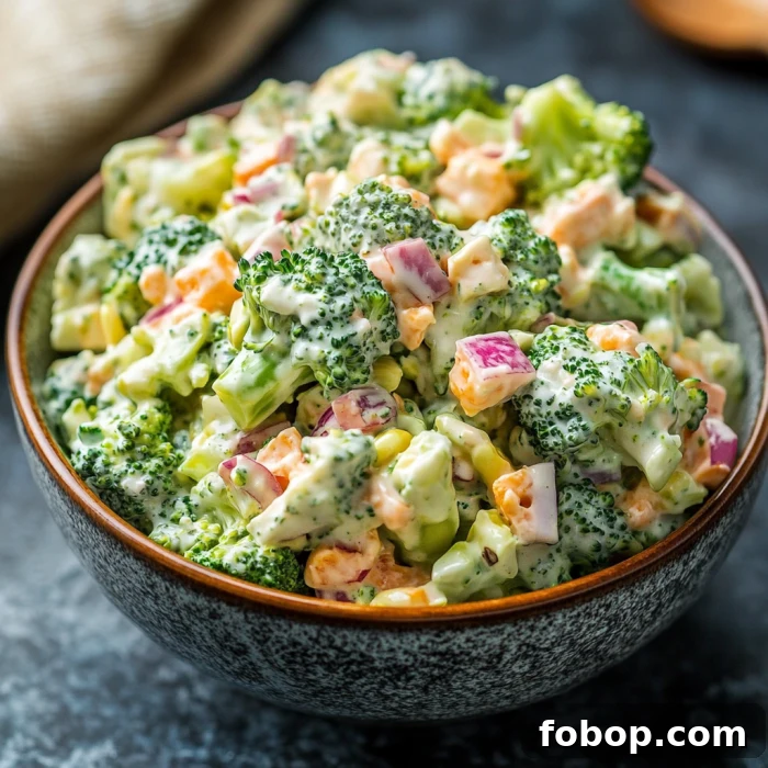 Bowl of Amish Broccoli Salad